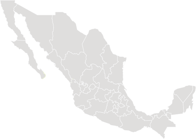 Mapa con los principales puertos de México.